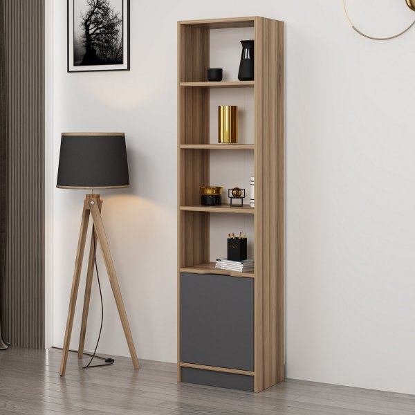 Elina kirjahylly 1 - Pähkinä/antrasiitti Elina kirjahylly 1 - Pähkinä/antrasiitti