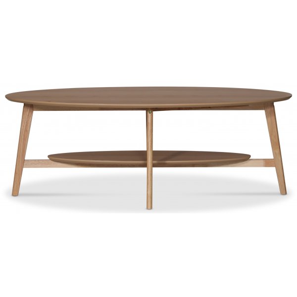 Bridge ovaali sohvapöytä hyllyllä 140 cm - Tammiviilu Bridge ovaali sohvapöytä hyllyllä 140 cm - Tammiviilu