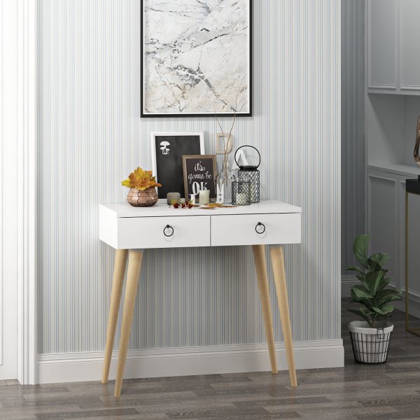 Arden relief pöytä 72/100 x 35 cm - Valkoinen Arden relief pöytä 72/100 x 35 cm - Valkoinen