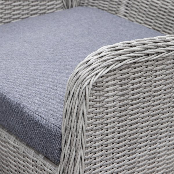 Ulkokalusteryhmä Santiago (2 taitettavaa nojatuolia, 1 pöytä) - Harmaa keinorottinki Ulkokalusteryhmä Santiago (2 taitettavaa nojatuolia, 1 pöytä) - Harmaa keinorottinki