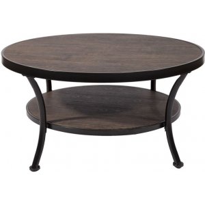 Manilla pyöreä sohvapöytä Ø91 cm - Tumma petsattu puu / Musta + Huonekalujen tahranpoistoaine Manilla pyöreä sohvapöytä Ø91 cm - Tumma petsattu puu / Musta + Huonekalujen tahranpoistoaine