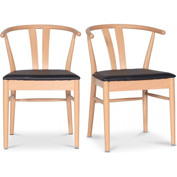 Astrid ruokatuoli mustalla PU-istuimella + Huonekalujen jalat Astrid ruokatuoli mustalla PU-istuimella + Huonekalujen jalat