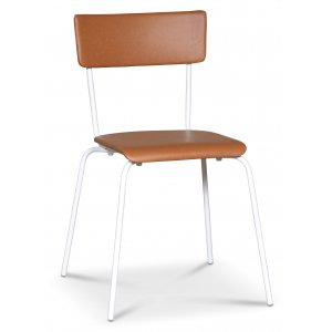 Cliff-tuoli - valkoinen/ruskea + Huonekalujen jalat