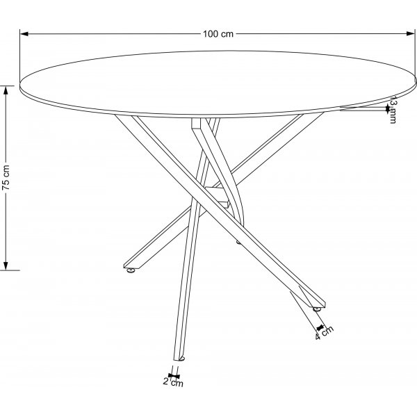 Raymond ruokapöytä Ø100 cm - Musta marmori/kulta Raymond ruokapöytä Ø100 cm - Musta marmori/kulta