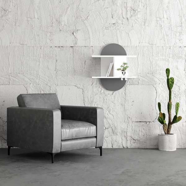 Auro sein�hylly - valkoinen/antrasiitti