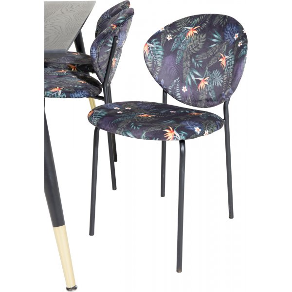 Ekefors ruokatuoli - Musta kukkakangas Ekefors ruokatuoli - Musta kukkakangas