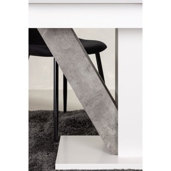 Disa ruokapöytä 120-160 x 80 cm - Harmaa/valkoinen Disa ruokapöytä 120-160 x 80 cm - Harmaa/valkoinen