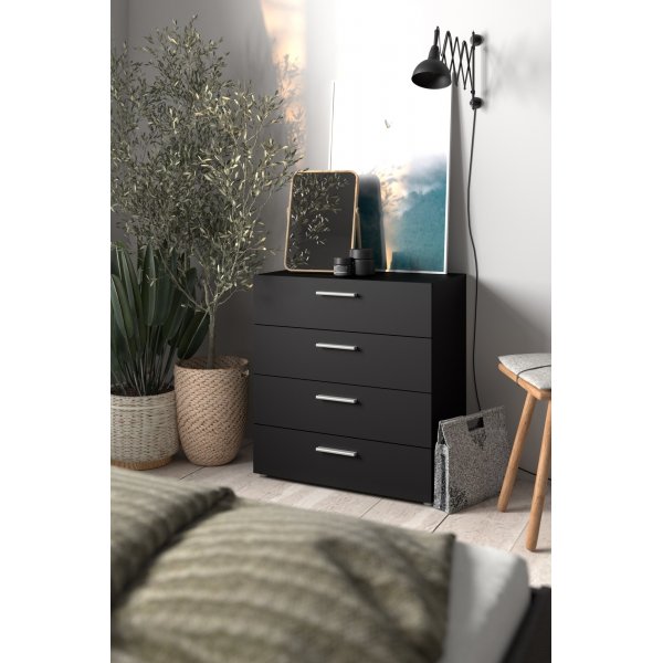 Pepe leveä lipasto 4 laatikolla - musta Pepe leveä lipasto 4 laatikolla - musta