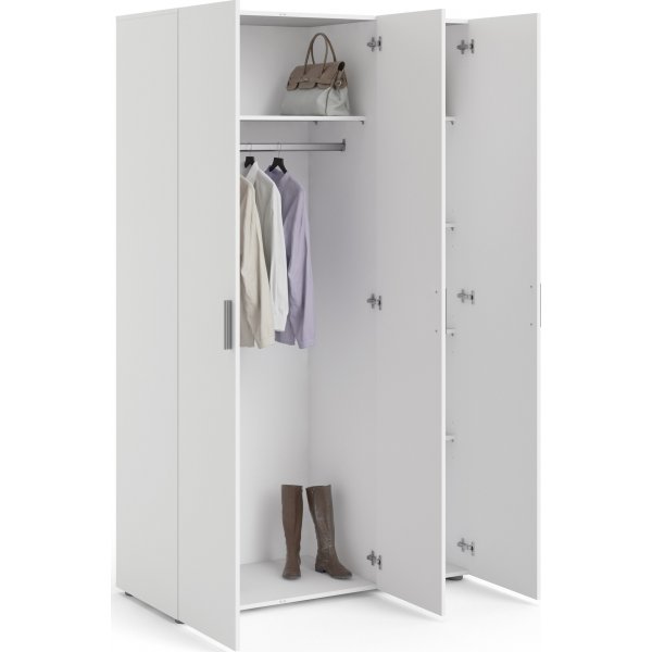 Pepe vaatekaappi 3 ovella - Valkoinen Pepe vaatekaappi 3 ovella - Valkoinen