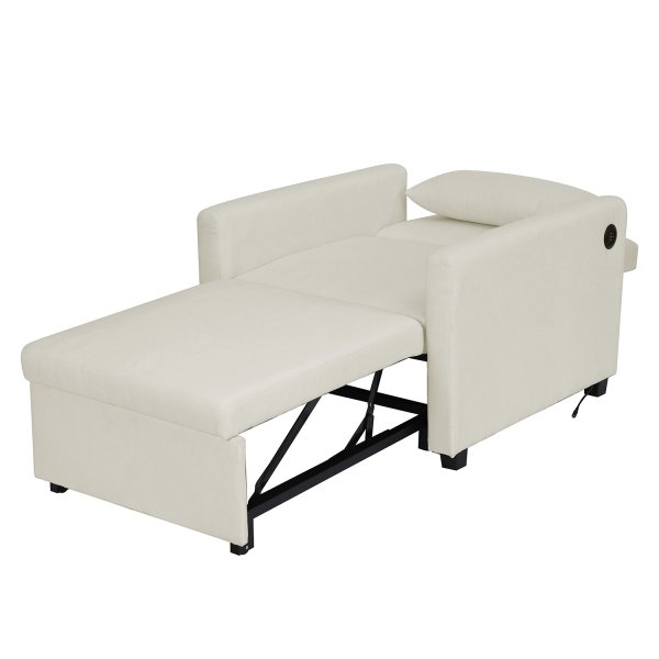 Nojatuolisänky Sollefteå - Beige sametti | 81 cm leveä Nojatuolisänky Sollefteå - Beige sametti | 81 cm leveä