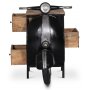 Vintage Vespa ypyt - musta/hopea