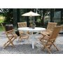 Scottsdale ulkoruokailuryhm pydn ymprill 4 Salt-runkoisella tuolilla - teak/White
