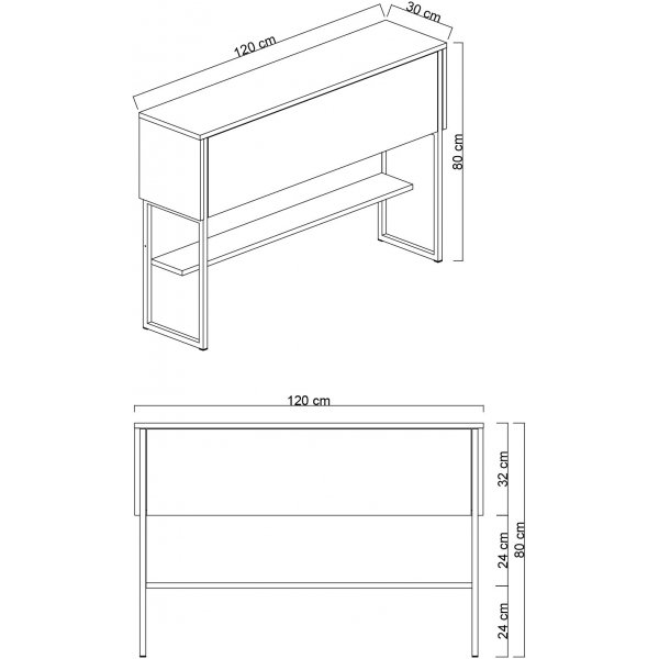 Lux-kohopöytä 120 x 30 cm - Travertiini/kulta Lux-kohopöytä 120 x 30 cm - Travertiini/kulta