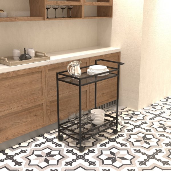 Vortex tarjoiluvaunu - musta