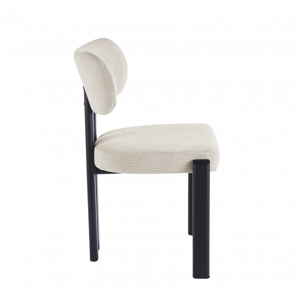 Ruokailuryhm� Sand� ruokap�yt� �120cm valkoinen terrazzo ja 4 Callum ruokatuolia beigell� kankaalla