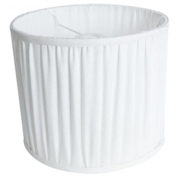 Laskostettu lampunvarjostin D 38 cm - Valkoinen pellava