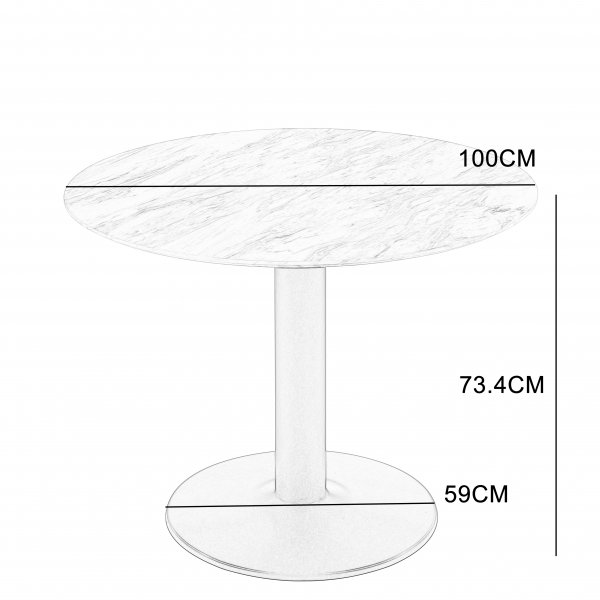 Noah pyöreä ruokapöytä Ø100 cm - Marmorifolio Noah pyöreä ruokapöytä Ø100 cm - Marmorifolio