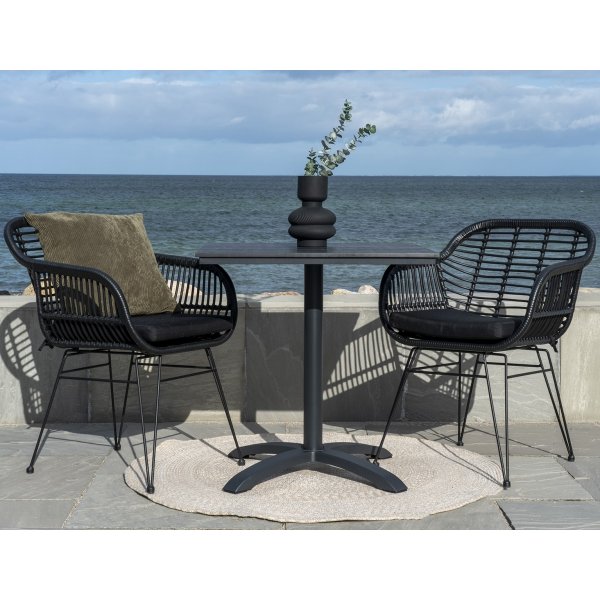 Ulkopyt 70 x 70 cm - Harmaa/musta