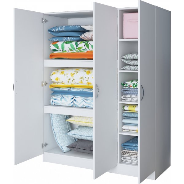 Baden vaatekaappi 5 - valkoinen Baden vaatekaappi 5 - valkoinen