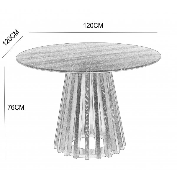Inez pyöreä ruokapöytä Ø120 cm - Mustaksi petsattu tammi Inez pyöreä ruokapöytä Ø120 cm - Mustaksi petsattu tammi