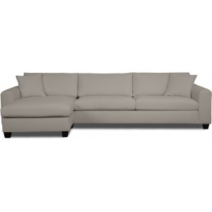 Valkoinen 3-istuttava divaani sohva vasen - Vaaleanharmaa