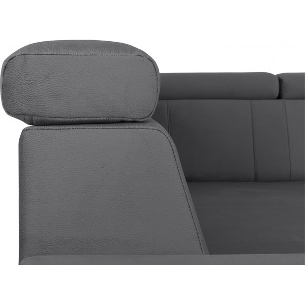 Yksinäinen kulmasohva, jossa avoin pää oikealle - harmaa Yksinäinen kulmasohva, jossa avoin pää oikealle - harmaa