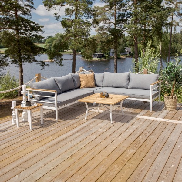 Meksikon kulmasohvaryhmä - Valkoinen/tiikki Meksikon kulmasohvaryhmä - Valkoinen/tiikki