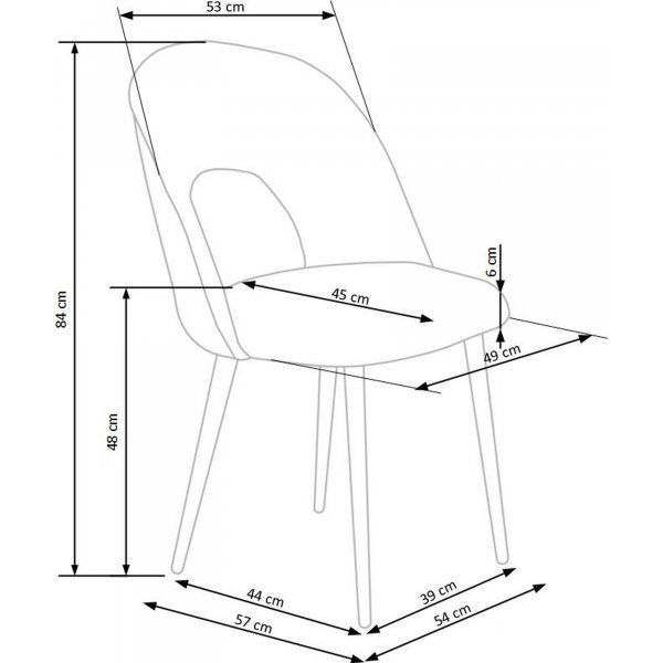 Cadeira ruokapöydän tuoli 384 - harmaa Cadeira ruokapöydän tuoli 384 - harmaa