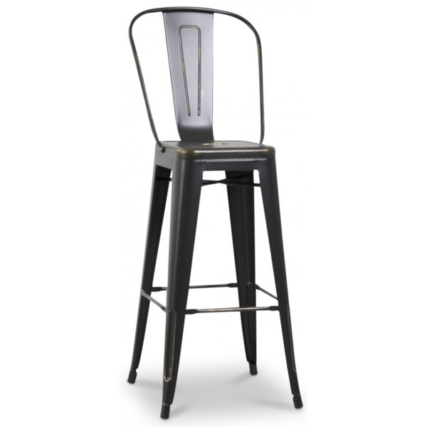 Industry- baarijakkara korkealla takaosalla - Harjattu - Musta / Kulta Industry- baarijakkara korkealla takaosalla - Harjattu - Musta / Kulta