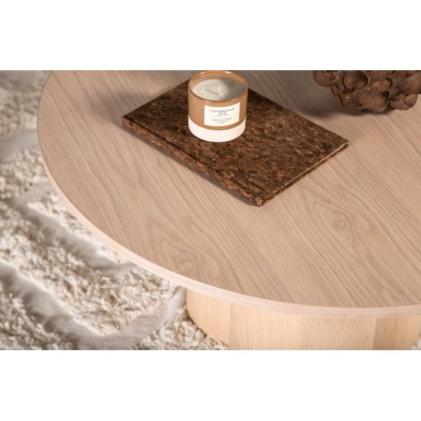 Sohvapöytä Ø80 cm valkoiseksi maalattu - Olivia Sohvapöytä Ø80 cm valkoiseksi maalattu - Olivia