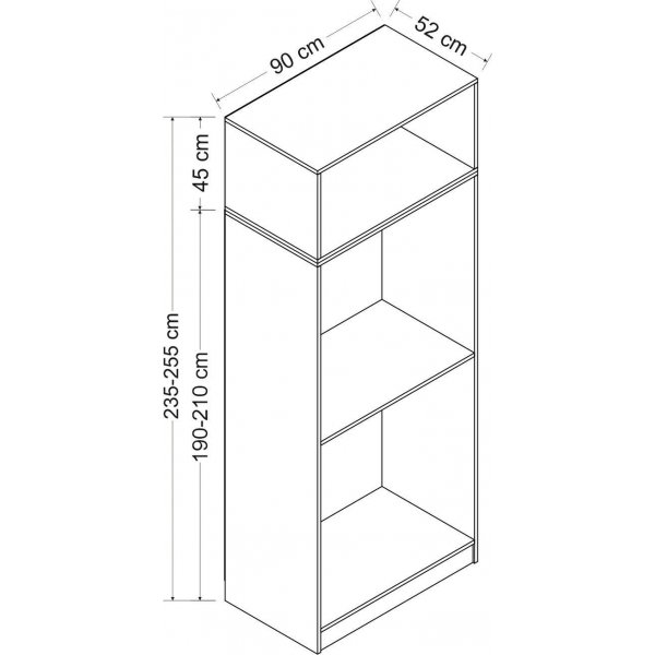 Capeto vaatekaappi yläkaapilla, 90 cm - Valkoinen Capeto vaatekaappi yläkaapilla, 90 cm - Valkoinen