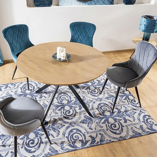 Aster ruokapöytä 120 cm - tammi/musta Aster ruokapöytä 120 cm - tammi/musta