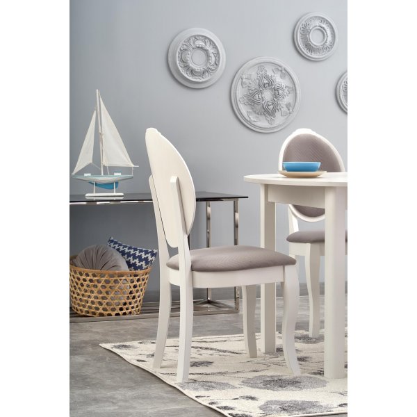 Ruokapyt valkoinen, jatkettava, 102-142 cm + Huonekalujen jalat