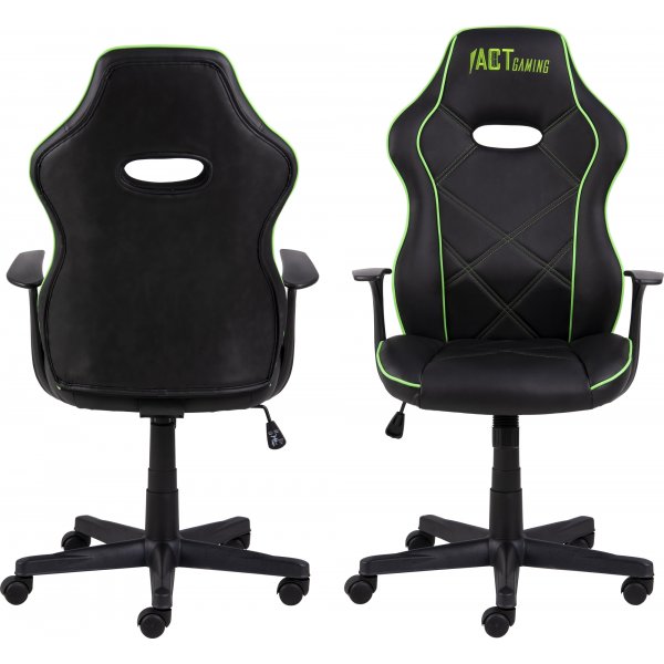 Vayne musta pelituoli vihreillä yksityiskohdilla Vayne musta pelituoli vihreillä yksityiskohdilla