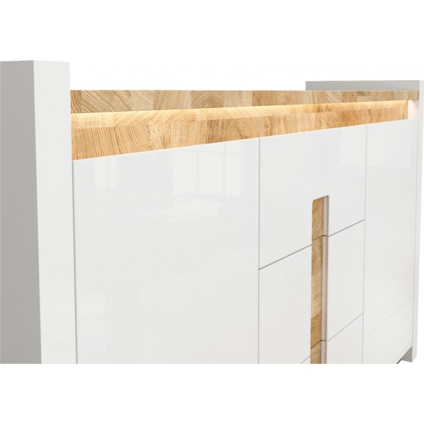 Alameda senkki 172 cm - Valkoinen/tammi Alameda senkki 172 cm - Valkoinen/tammi