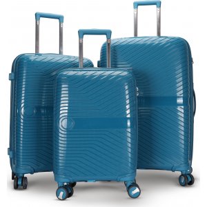 Oslon sininen matkalaukku koodilukkosarjalla 3 matkalaukkua