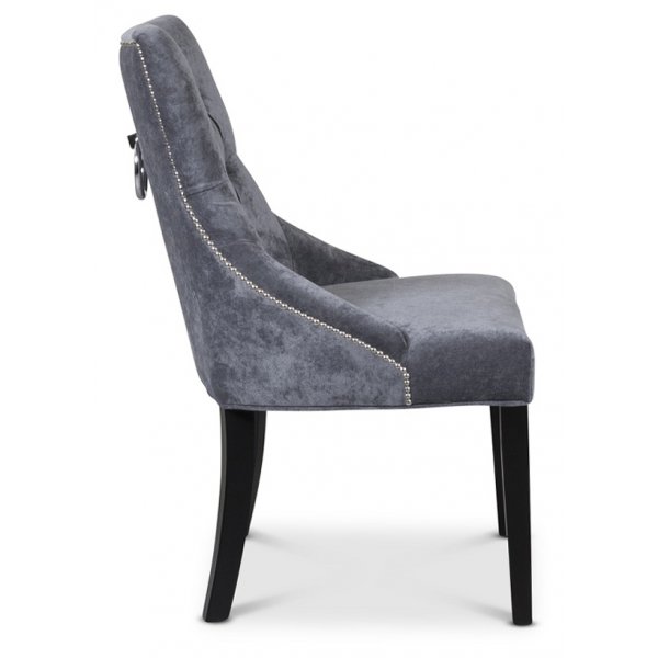 Tuva Europa - Ruokatuoli kahvalla (sametinharmaa/musta) Tuva Europa - Ruokatuoli kahvalla (sametinharmaa/musta)