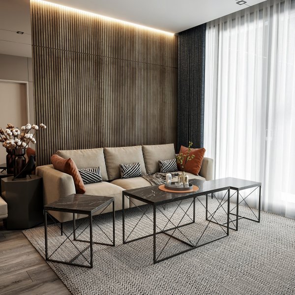 Ravina sohvapyt 45/100 x 45/50 cm - Musta