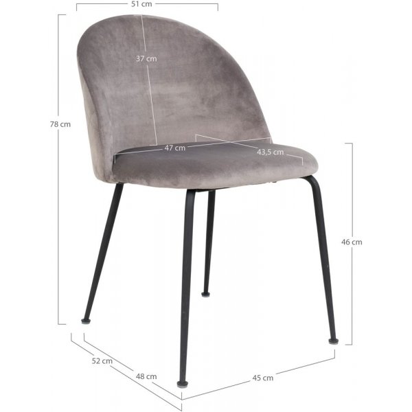 Geneve ruokapöydän tuoli - harmaa/musta Geneve ruokapöydän tuoli - harmaa/musta