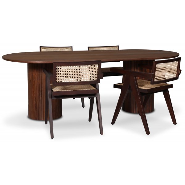 Strmsberg runkotuoli - ruskea mahonki/rottinki