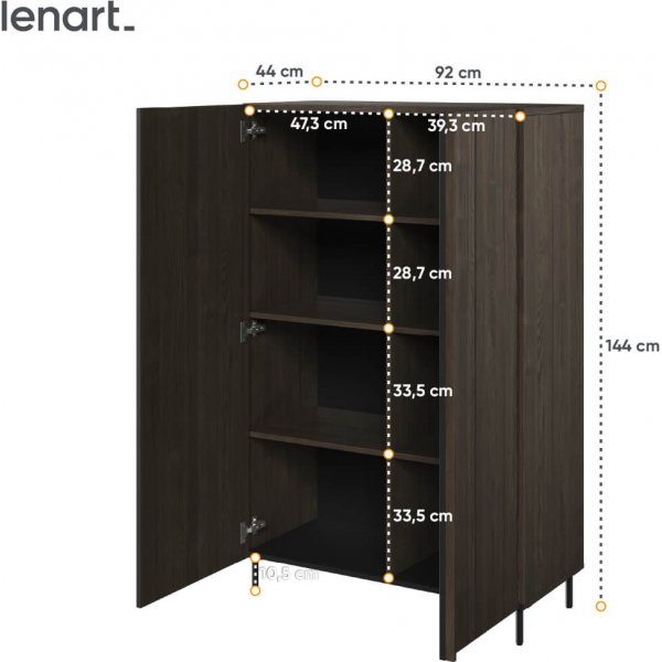 Piemonten kaappi - Portland tuhka/musta Piemonten kaappi - Portland tuhka/musta