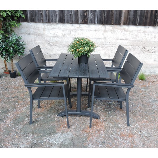 Denver ruokapyt 120 x 70 cm - Musta