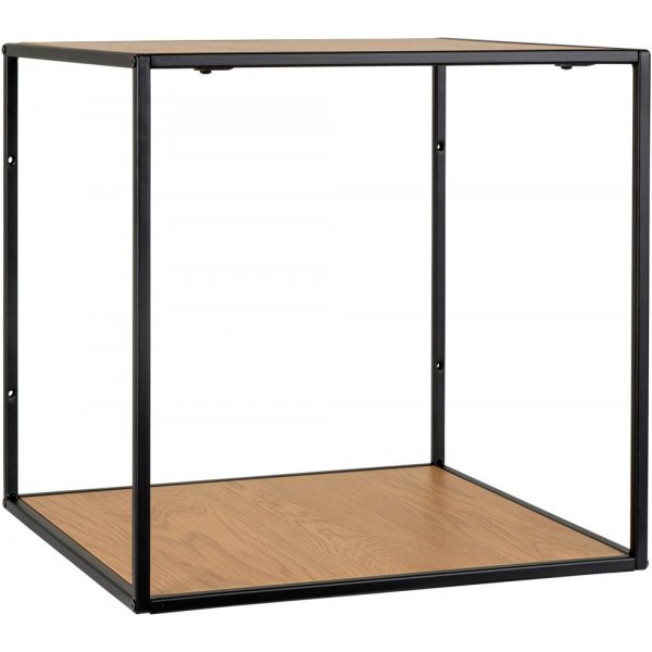 Valkoinen sein�hylly - Musta/tammi j�ljitelm� - 36x36x36