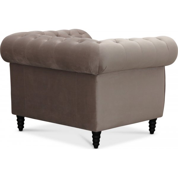 Chesterfield Cambridge -nojatuoli - Vaaleanharmaa sametti Chesterfield Cambridge -nojatuoli - Vaaleanharmaa sametti