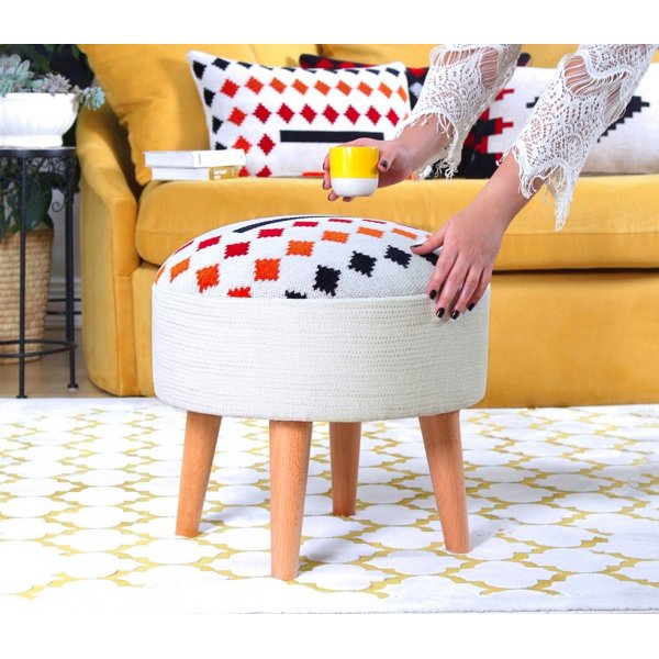 Maatilapouf - valkoinen