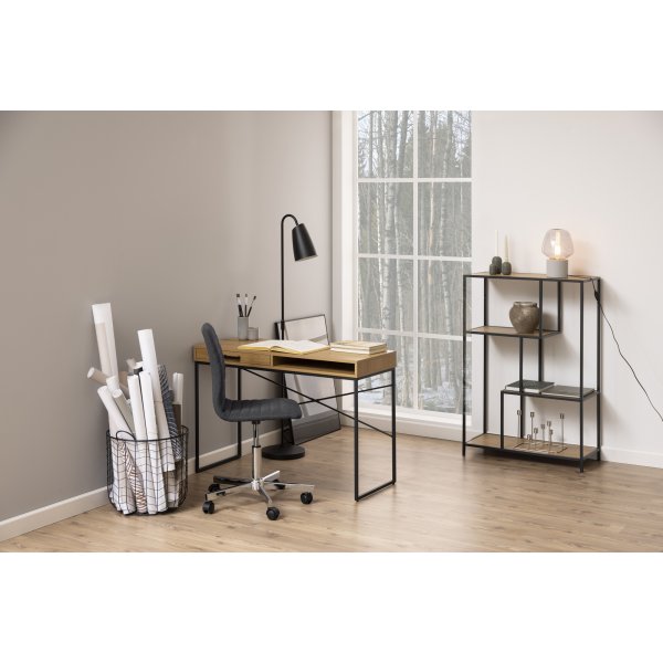 Seaford työpöytä 110 cm - tammi/musta Seaford työpöytä 110 cm - tammi/musta