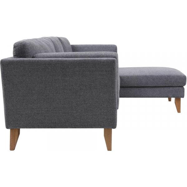 Sohva divaanilla, harmaa kangas - 260 cm leve + Huonekalujen tahranpoistoaine