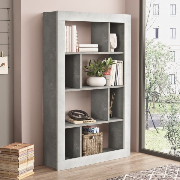 Luvio kirjahylly 22 - hopea/antrasiitti Luvio kirjahylly 22 - hopea/antrasiitti