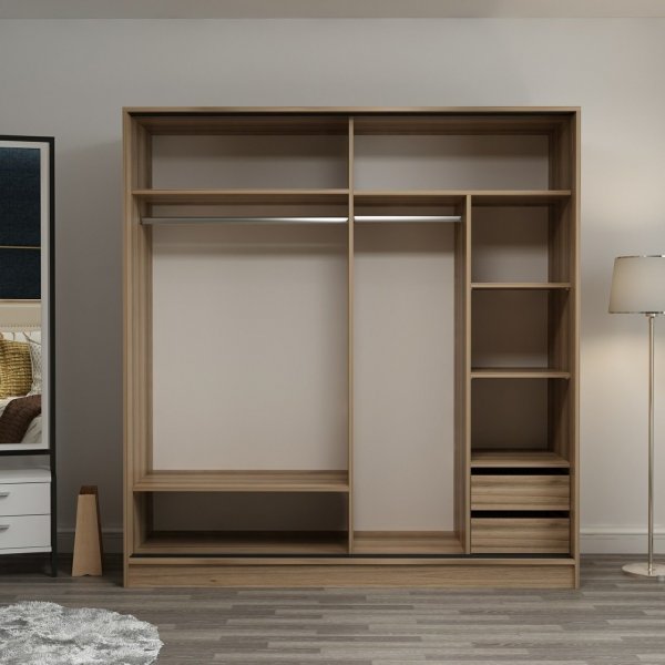 Kapusta vaatekaappi 220x52x210 cm, variantti A - Ruskea/antrasiitti Kapusta vaatekaappi 220x52x210 cm, variantti A - Ruskea/antrasiitti