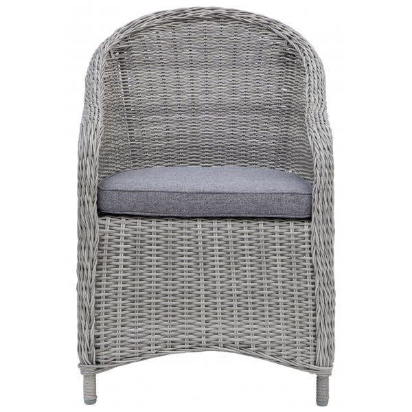 Parvekeryhm; 2 tuolia ja pyt 48 x 48 cm harmaa/rottinki - Tor/Mercury